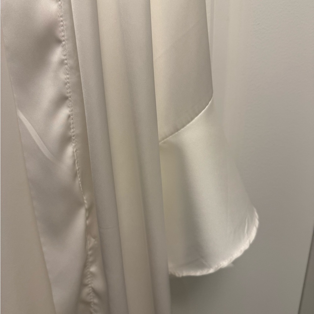 Birdy Grey White Satin Ruffle Robe - Picture 5 of 11